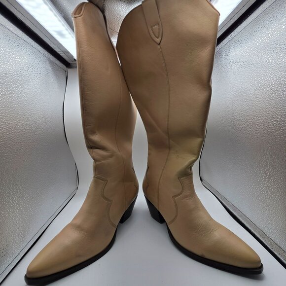 Journee Collection Pryse Wide Calf Womens Size 11 Tan Cowboy Western Boots - Picture 3 of 10